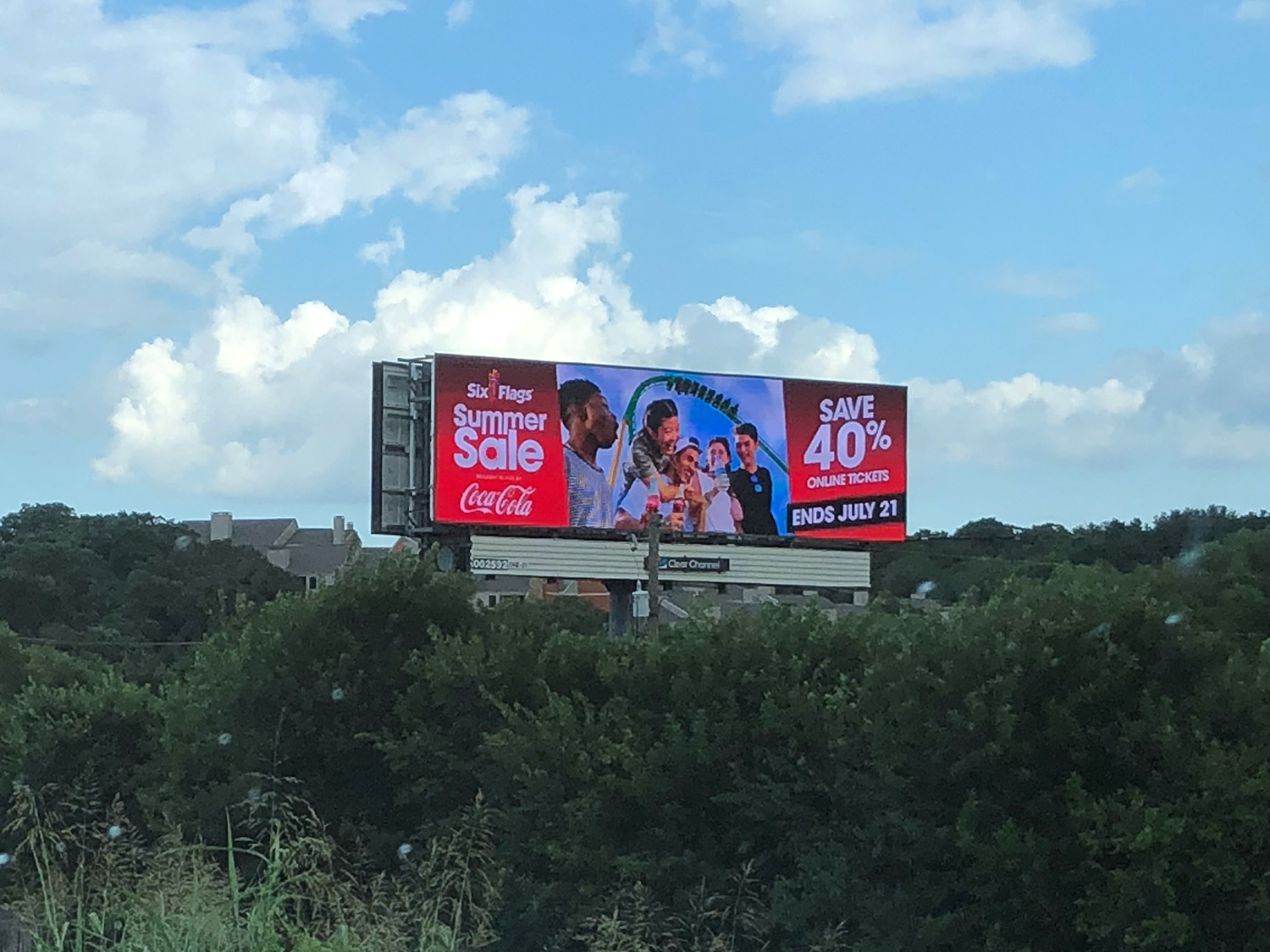 Six Flags Billboard in Arlington