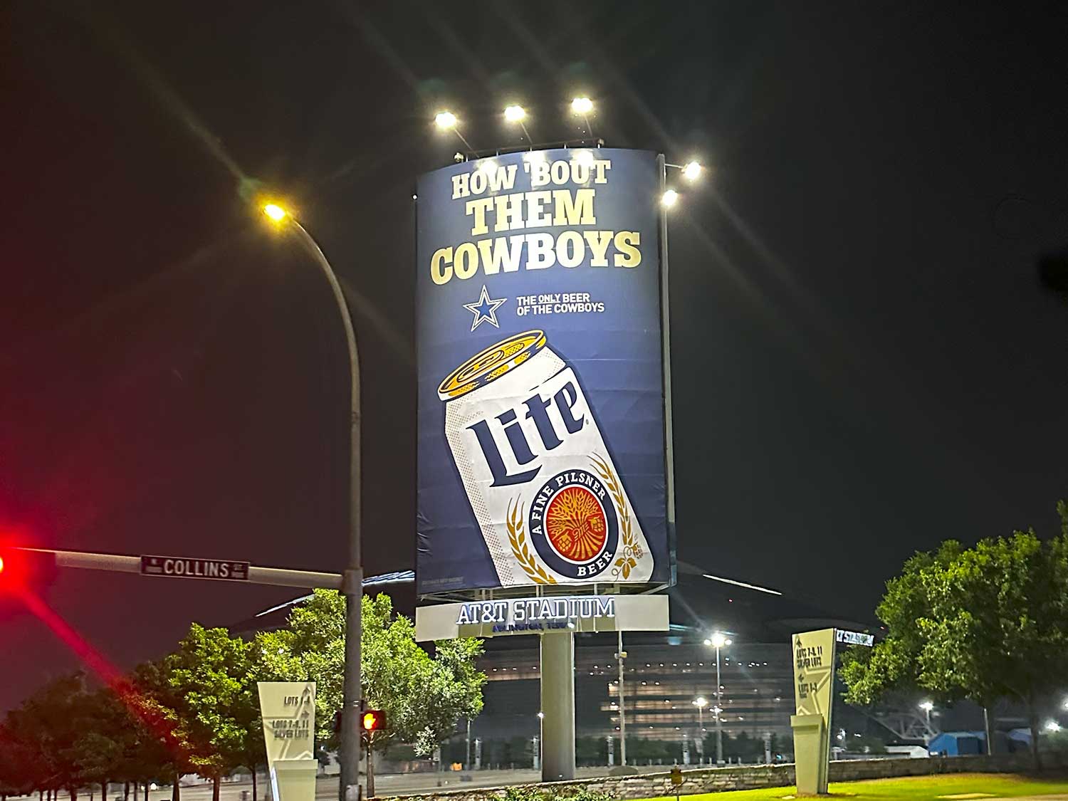 Miller Lite Billboard at AT&T Stadium in Arlington