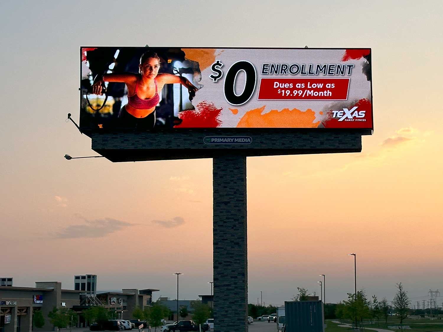 New Primary Media Digital Billboard Off Highway 380 and Coit in Frisco TX